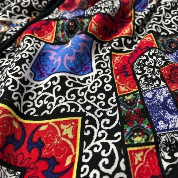 MINKPINK Boho Titled Colorful Hippie Artsy Flowy Drawstring Hottie Short Shorts - Picture 10 of 14